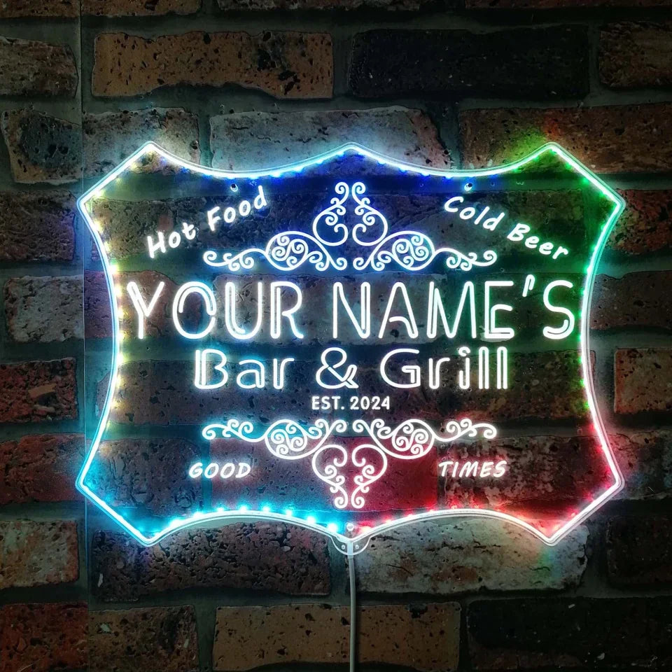 Wine Beer Name - Персонализированная светодиодная вывеска Your Name Bar