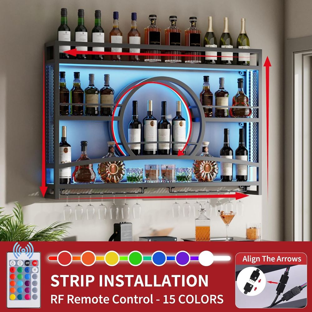 3-х уровневая 46-дюймовая винн – обзор и цена Wine Rack Wall Mount